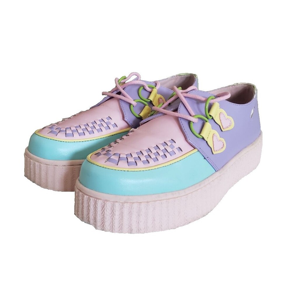 Strange Cvlt Web Krypt Kreeper Pastel Heart Creepers Platform Shoes Women 7